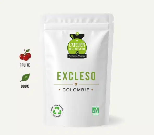 Café Excelso certifié bio de Colombie, un café doux et fruité