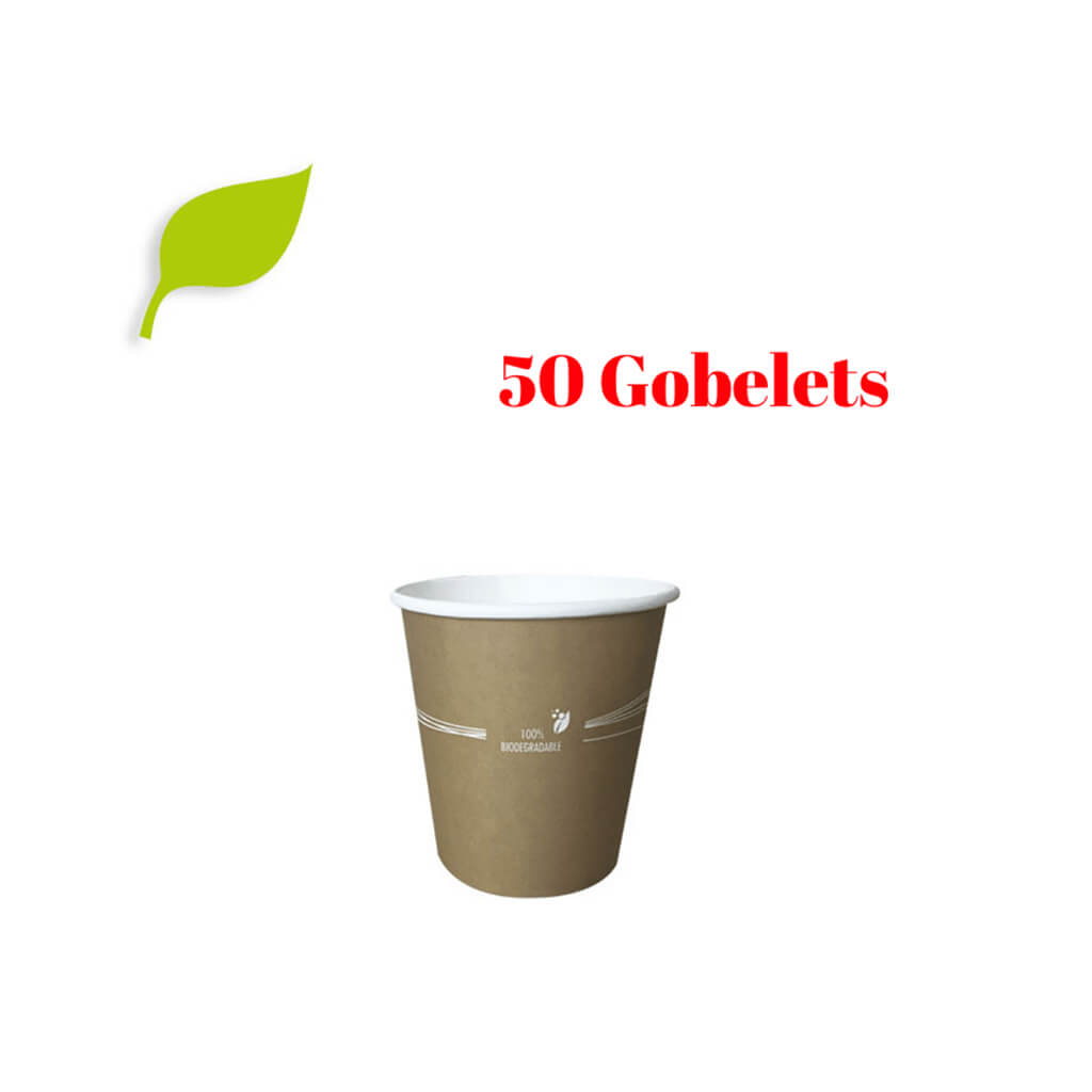 Gobelets café biodégradables et compostables à 100%