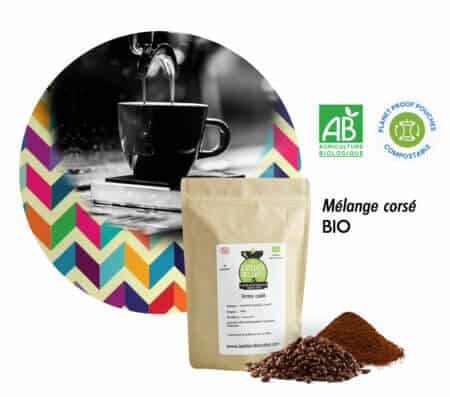 café mélange corsé sac compostable